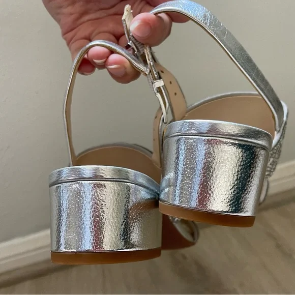 Alex Marie Silver Embellished Sandals - Picture 6 of 8